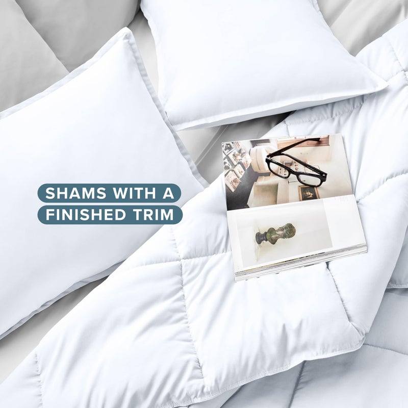 Bare Home Comforter Set - Full Size - Ultra-Soft - Goose Down Alternative - Premium 1800 Series - All Season Warmth (Full, White) - Image 4